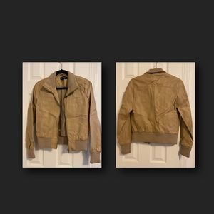 Faux Leather Bomber Jacket